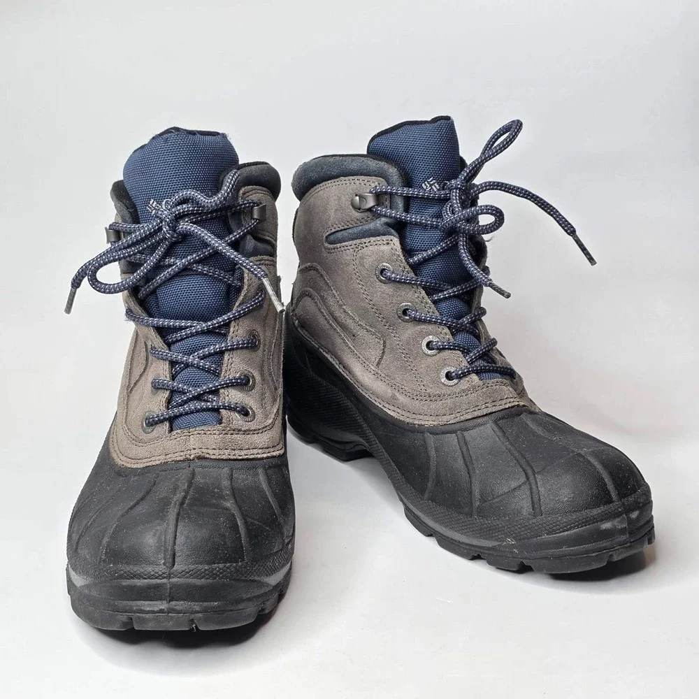 Columbia Snow King Men's Boots Size 10 Gray Black Suede Rubber Hiking Hi Shoes